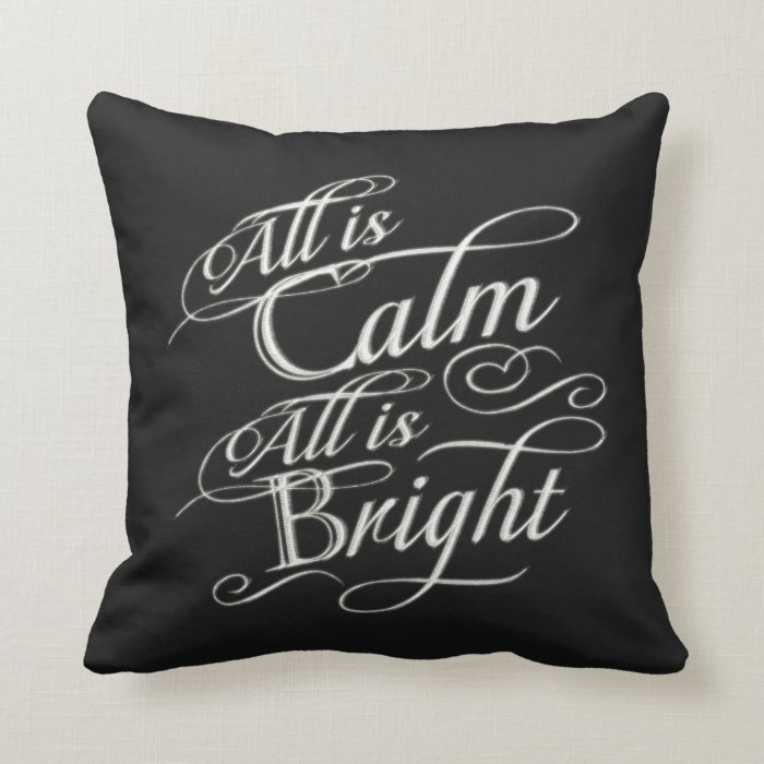 All is Calm, All is Bright Chalkboard Christmas Pillows