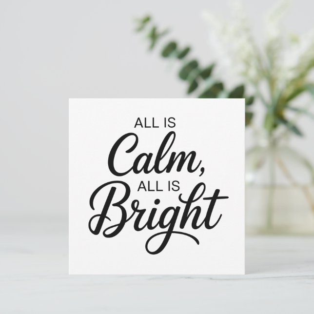 All Is Calm All Is Bright Christmas  Holiday Card (Standing Front)