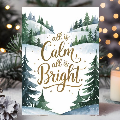 All Is Calm All Is Bright Christmas Holiday Card