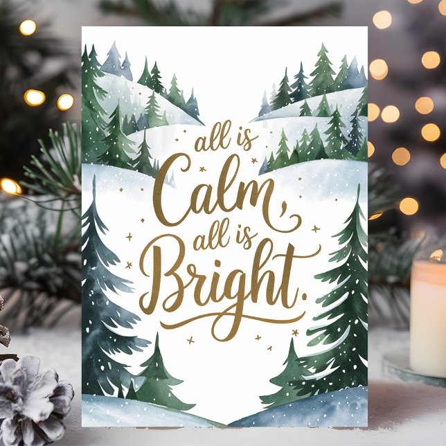 All Is Calm All Is Bright Christmas Holiday Card (Creator Uploaded)
