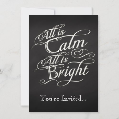All is Calm All is Bright Christmas Party Invitation