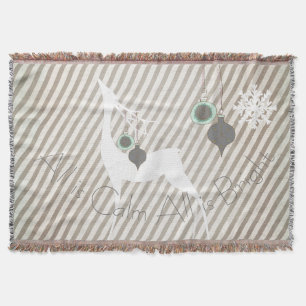 All is Calm All is Bright Deer Holiday Throw Throw Blanket