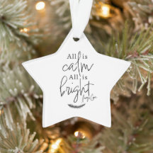 All Is Calm All is Bright Modern Acrylic Ornament