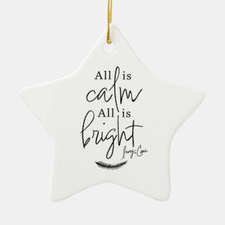 All Is Calm All is Bright Modern Ceramic Ornament