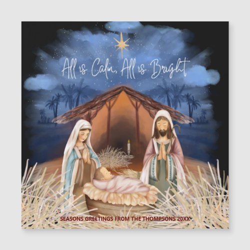 All Is Calm All Is Bright Nativity Star Christmas