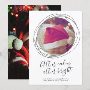 All Is Calm All Is Bright Personalized Christmas Holiday Card