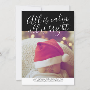 All Is Calm All Is Bright Personalized Christmas Holiday Card