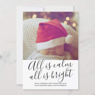 All Is Calm All Is Bright Personalized Christmas Holiday Card