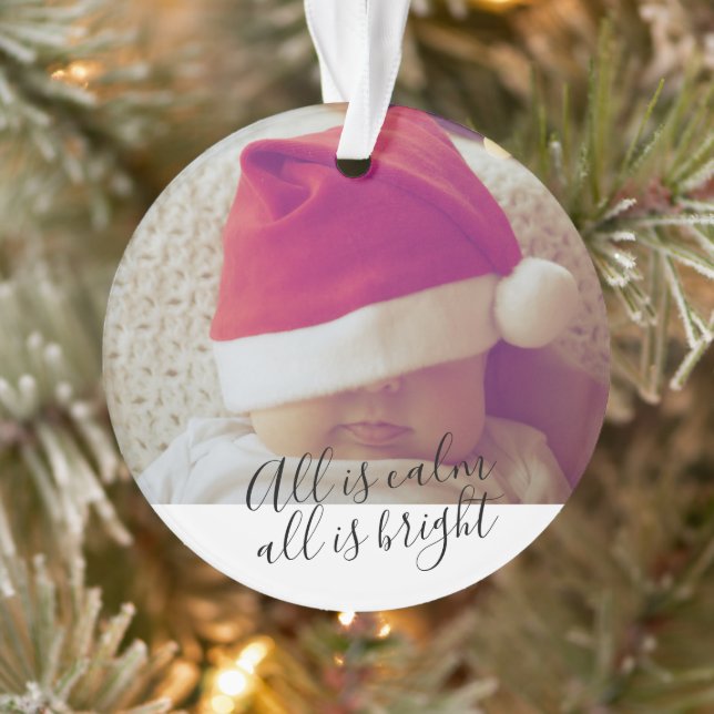 All Is Calm All Is Bright Personalized Christmas Ornament (Tree)