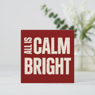 All Is Calm All Is Bright Retro Family Christmas Holiday Card