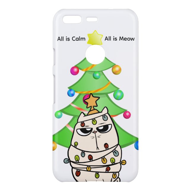 All Is Calm All Is Meow Cat iPhone Case – White (Back)