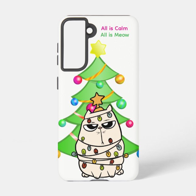 All Is Calm All Is Meow Cat Samsung Galaxy Case (Back)