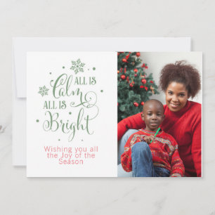 All is Calm/Christmas Quote/2-Sided Personalized Holiday Card