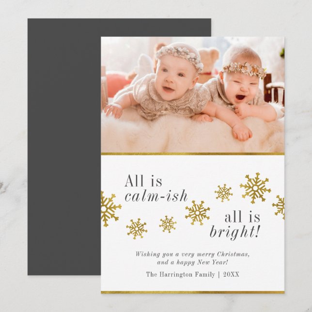 All Is Calm-ish | Custom Funny Christmas Photo Invitation (Front/Back)