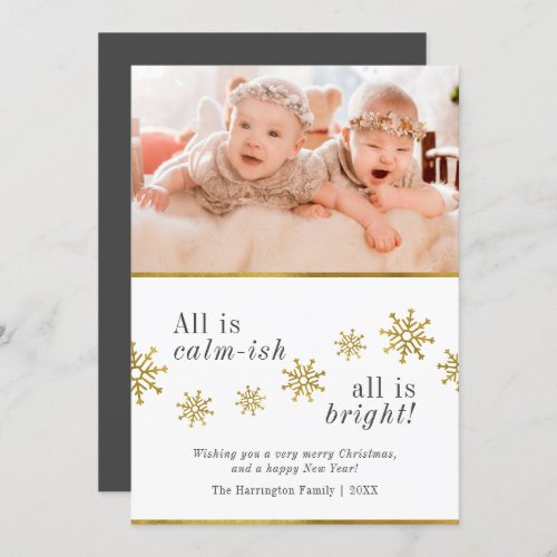 All Is Calm_ish  Custom Funny Christmas Photo Invitation