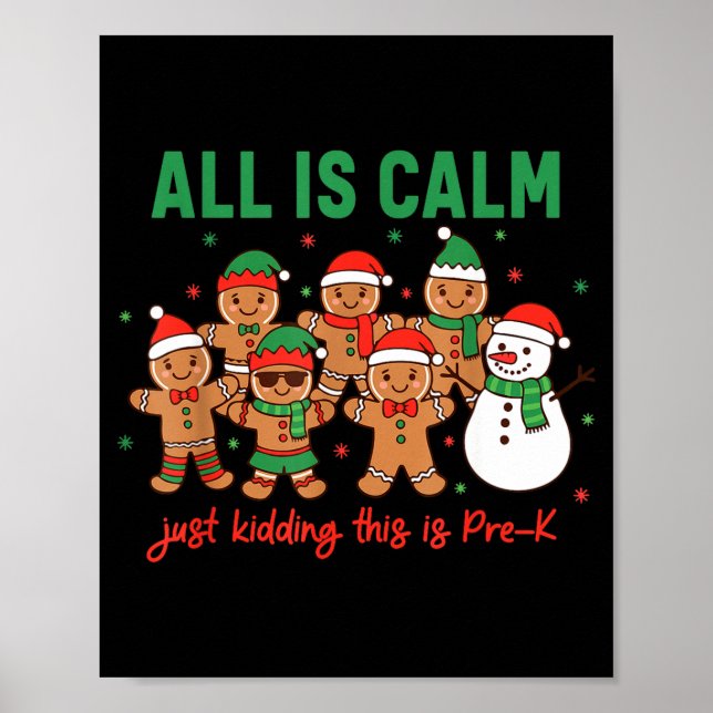 All Is Calm Just Kidding This Is Pre-k Preschool T Poster (Front)