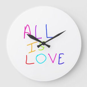 All is love rainbow colorful pride LGBTQ gay june Large Clock