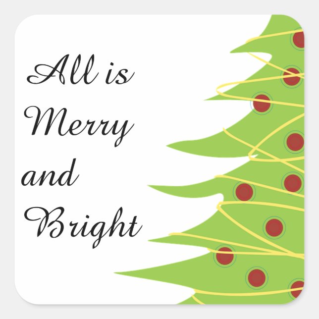 All Is Merry and Bright, Christmas Tree Sticker (Front)