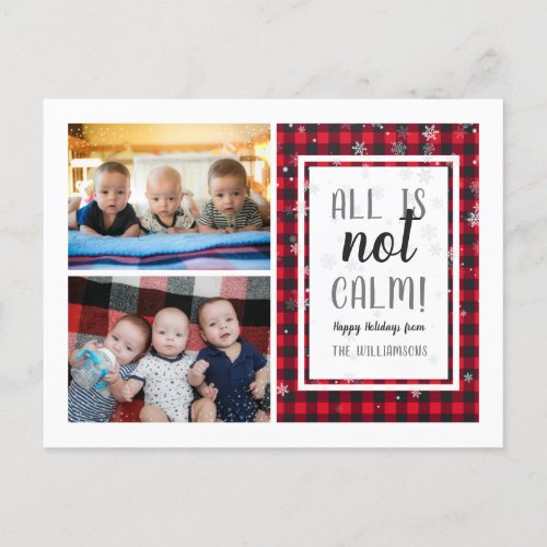 All Is Not Calm Christmas Collage 2 Family Photos Holiday Postcard