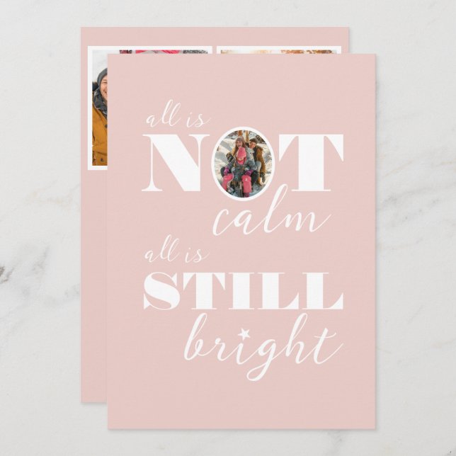 All is NOT Calm Funny Family Photos Holiday Card (Front/Back)