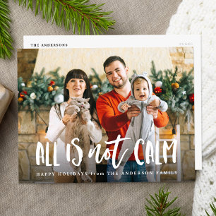 All is Not Calm Funny Photo Holiday Postcard