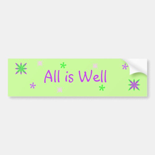 All is Well Bumper Sticker with stars