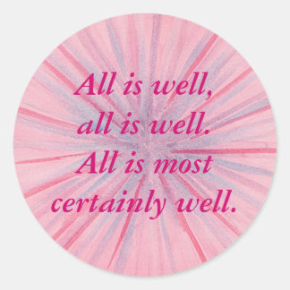 All is well, pink & blue affirmation stickers