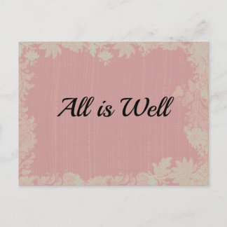 All is Well Quote Postcard