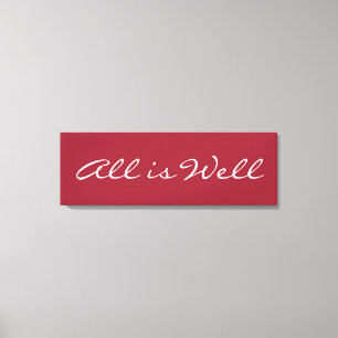 All is Well, Wrapped Canvas Inspirational Quote Print