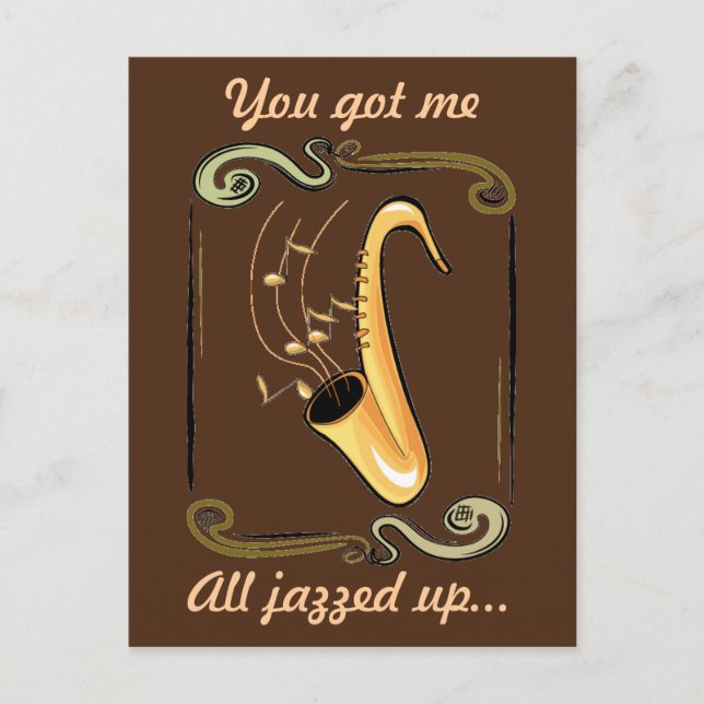 All Jazzed Up Valentine's Day Postcard (Front)