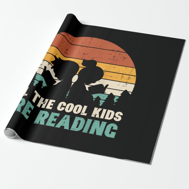 All Kids Are Reading Retro Read Book Lover Boys Gi Wrapping Paper (Unrolled)