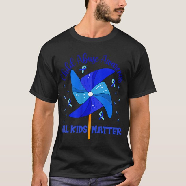 All Kids Matter Child Abuse Awareness Pinwheel T-Shirt (Front)