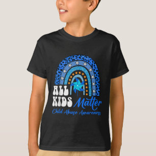 All Kids- Pinwheel Blue Rainbow Child Abuse Awaren T-Shirt