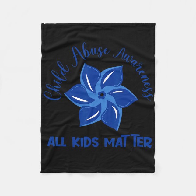 All Kids Problem Child Abuse Awareness Pinwheel  Fleece Blanket (Front)