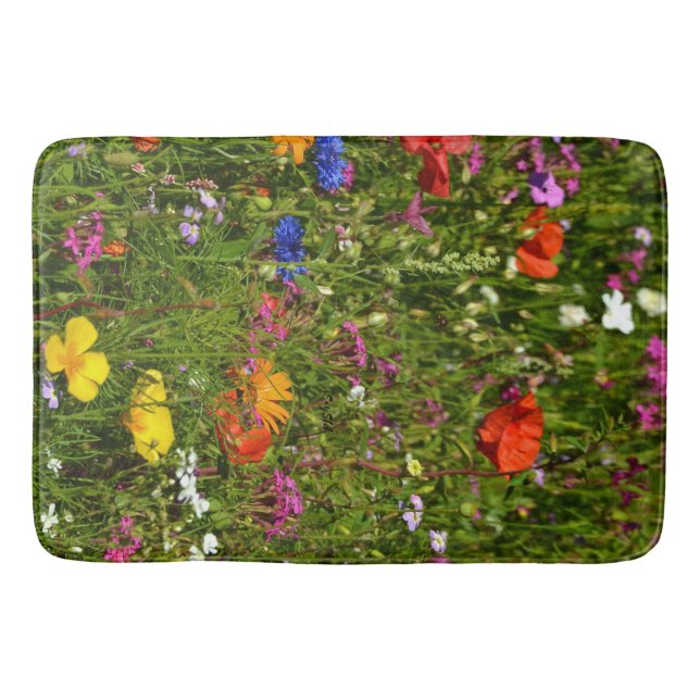 all kind of beautiful flowers bath mat (Front)