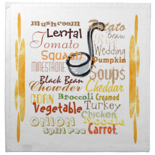 All kinds of Soups Graphic Art Cloth Napkin