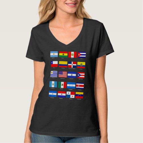 All Latin American Flags Countries Hispanic Herita T_Shirt