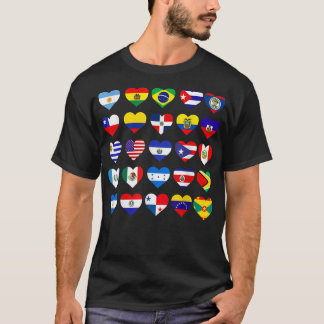 All Latin American Flags Countries Hispanic Herita T-Shirt