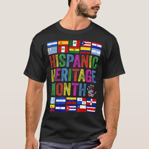 All Latin American Flags Latino Hispanic Heritage  T_Shirt
