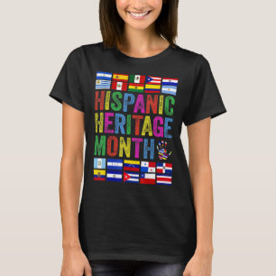 All Latin American Flags Latino Hispanic Heritage T-Shirt