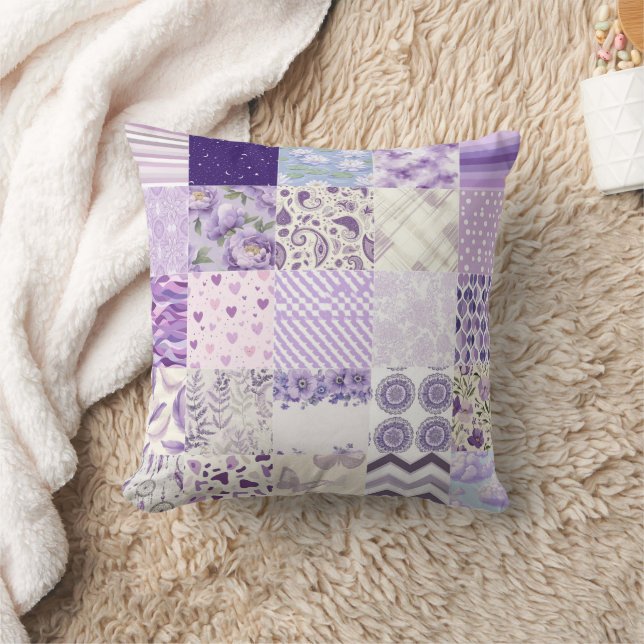 All Lavender Cheat Quilt Pattern 2025 Throw Pillow (Blanket)