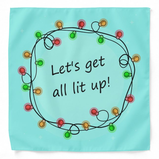 "All Lit Up" funny party bandana (Front)