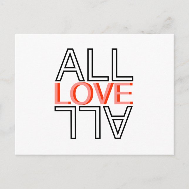 all love all postcard (Front)