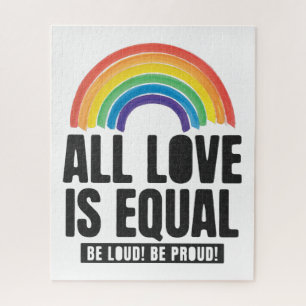 All Love Is Equal Pride LGBT Equal Rights Rainbow Jigsaw Puzzle