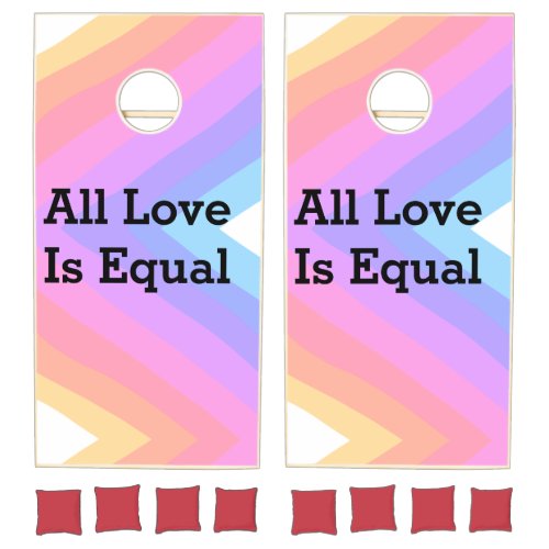 All love is equal rainbow pride Month LGBT add nam Cornhole Set