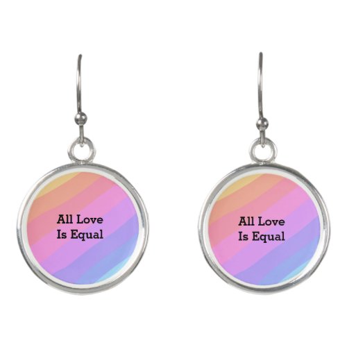 All love is equal rainbow pride Month LGBT add nam Earrings
