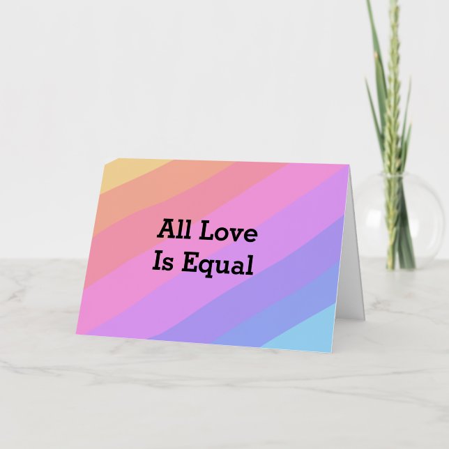 All love is equal rainbow pride Month LGBT add nam Foil Holiday Card (Front)