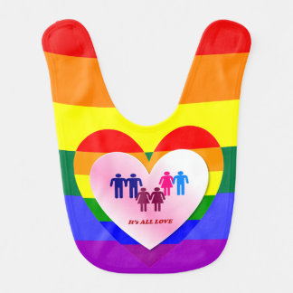 All Love Pride Heart Couples Baby Bib