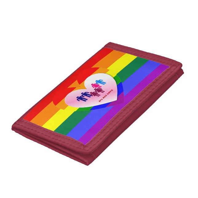 All Love Pride Heart Couples Trifold Wallet (Bottom)