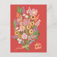 All love wild flowers sweet Gouache congratulation